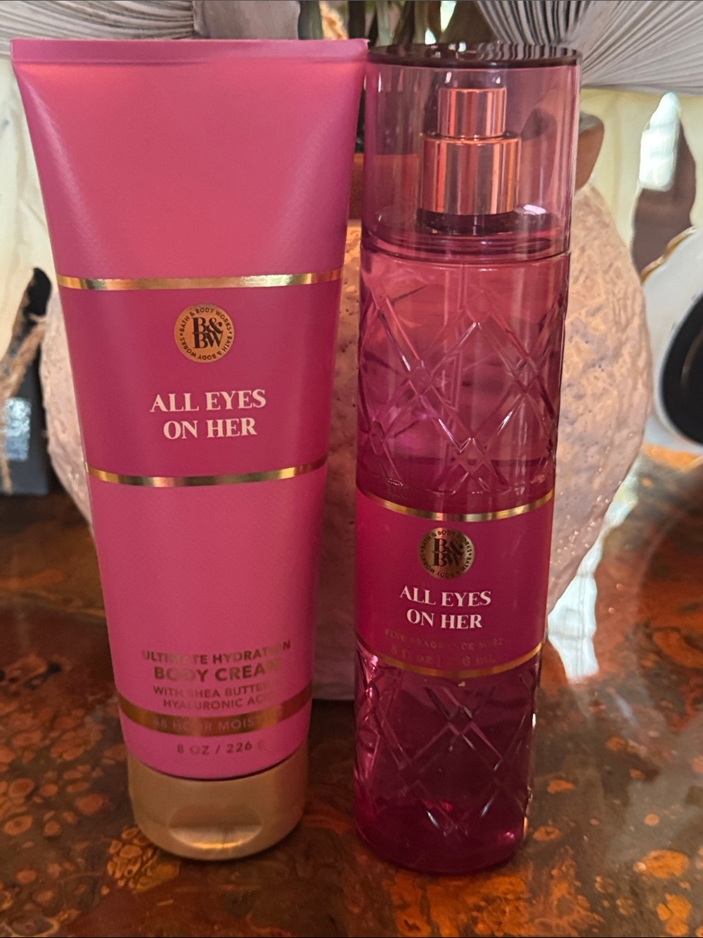 Bath & Body Works Pink "All Eyes On Her" Body Cream & Mist